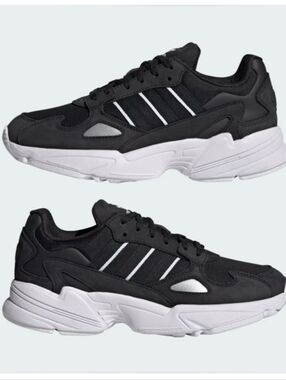 Adidas | Falcon W Sneakers | Black White | Size 6.5 | Women Chunky Dad Shoes NWT